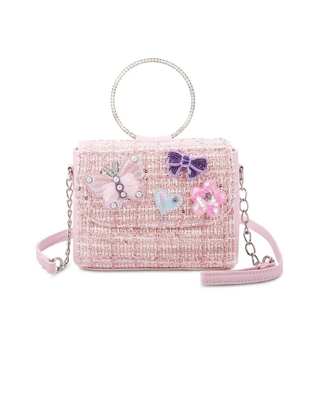 Omg Accessories Girls' Butterfly Ring Top Handle Crossbody Bag